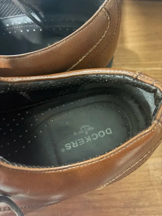 Dockers Tan Leather Cap-Toe Oxfords - Picture 2 of 4